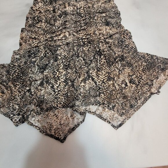 NWT Free People Snake Print Asymmetric Hem Ruched Dress Size 4 - Picture 4 of 8